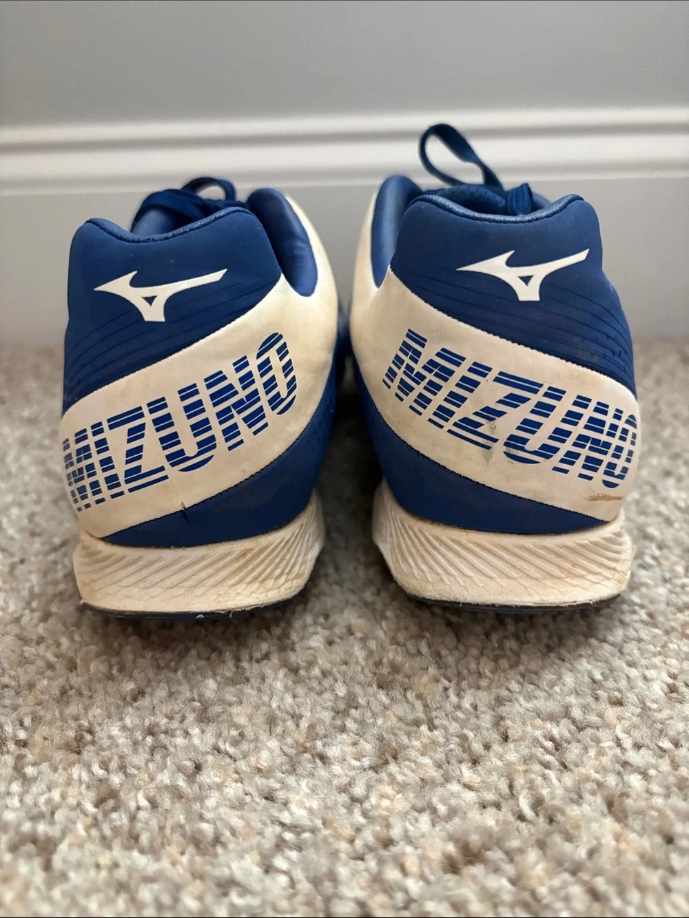 Mizuno Wave LightRevo Baseball/Softball Molded Cleats Blue White Size US 6 Style